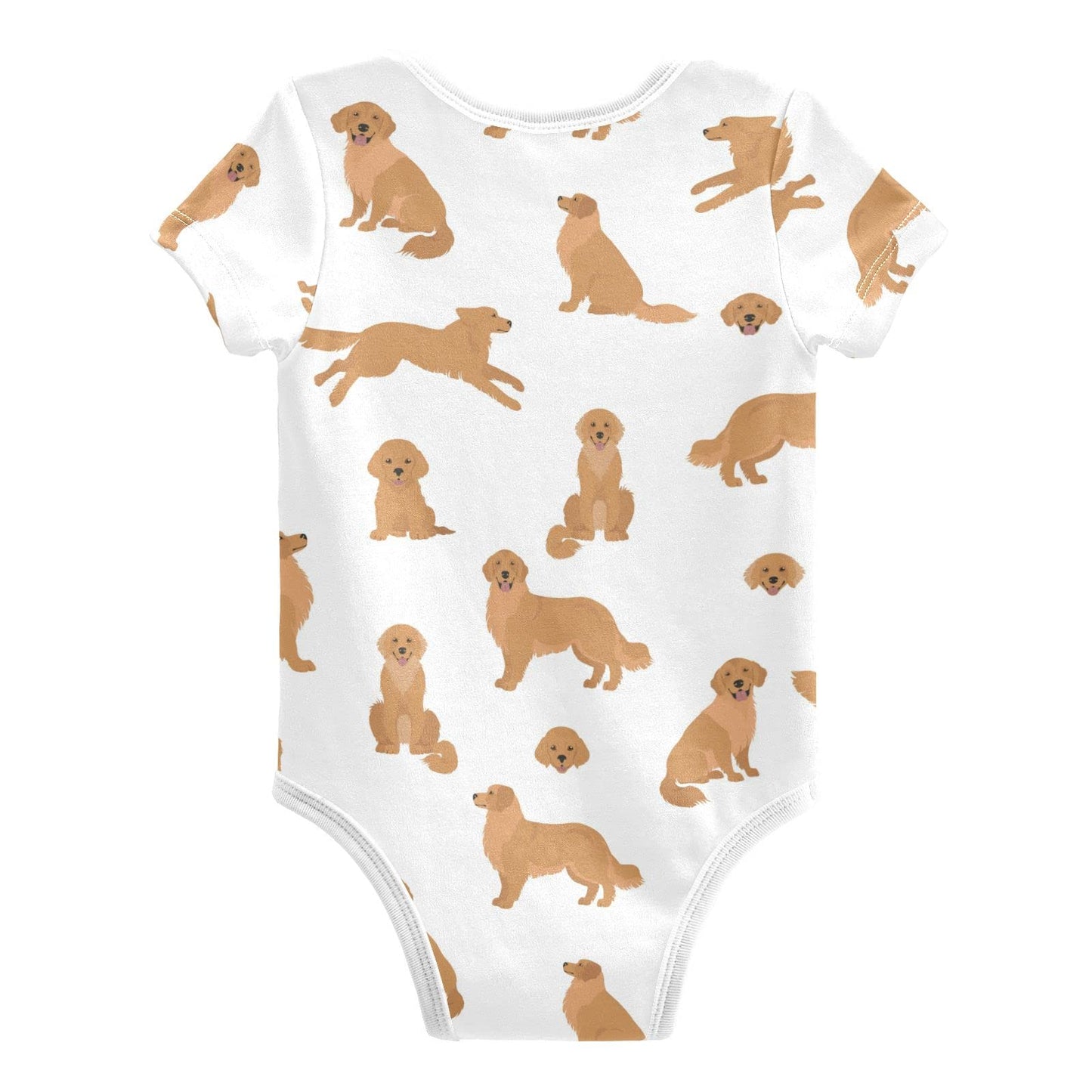 Vvfelixl Baby Girls' Bodysuits Golden Retriever Dogs Short Sleeve Cotton Baby Clothes For Girls 0-3 Months Puppy