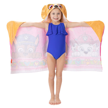 Franco Paw Patrol Pink Bath/Pool/Beach Soft Cotton Terry Hooded Towel Wrap, 24' X 50', Kids