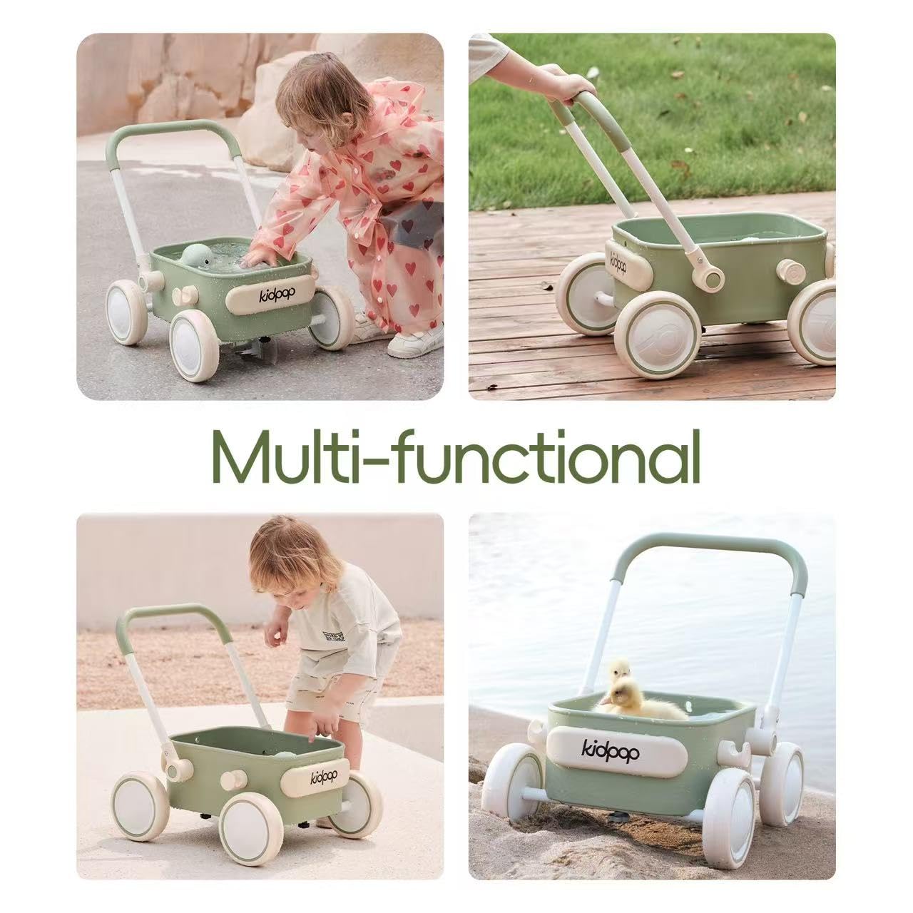 Kidpop PULA 2-in-1 Push and Pull-Along Wagon, Baby Push Walker for First Learner from 7 Month to 4 Year, One Year Birthday Gifts