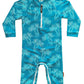 Wevswe Baby Toddler Sun Protection Rash Guard Swimsuit With Crotch Zipper Tree Peacock Blue Bathing Suit 12-18 Months