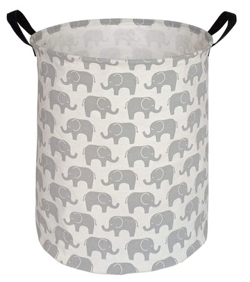 Huayee 19.7 Inches Laundry Hamper Toys Box Storage Bins Canvas Waterproof Collapsible Clothes Organizer Basket With Handle Frees