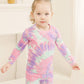 Vaenait Baby Kids Junior 100% Cotton Sleepwear Pajamas 2Pcs Set Tiedye-Mintpinkpurple-255 S