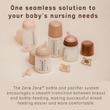 Suavinex Zero Zero Newborn Starter Set Small Anti Colic Baby Bottle + Pacifier, No 1 Spanish Baby Bottle Brand, Minimizes Bottle