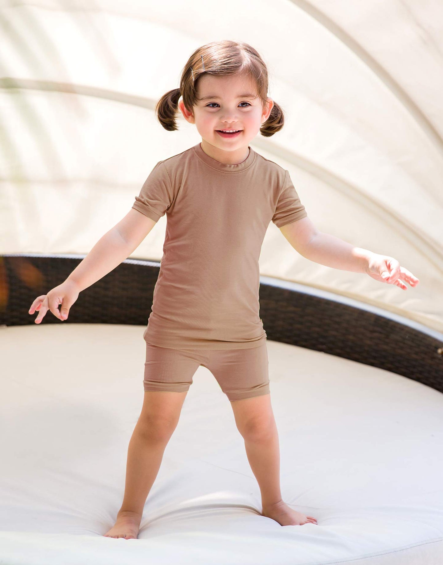 Vaenait Baby Infant Toddler Kids Short Sleepwear Pajamas 2Pcs Set Short Colorful Brown Xxs