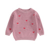 Baby Girl Cute Long Sleeve Crew Neck Love Embroidery Sweater Toddler Valentine Day Outfits (Rose Pink Heart, 6-9 Months)