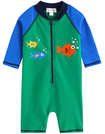 Vaenait Baby 0-24M Infant Boys Longsleeves One Piece Swimsuit Baby Green Tang S