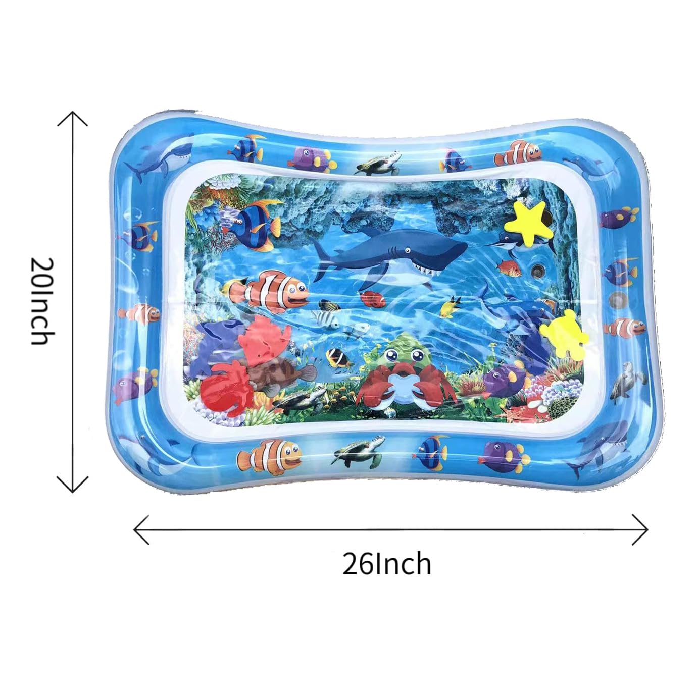 Pandaear 2 Pack Water Play Mat For Babies Floor, Inflatable Water Tummy Time Mat 0 3 6 12 Months, Water Pad Baby Sensory Mat, Ba