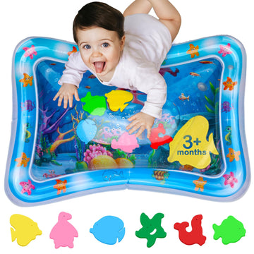 Tummy Time Water Mat - Inflatable Water Play Pad for Babies - Sensory Tummy Time Mat for Floor Play - 100% BPA-Free & Leakproof 