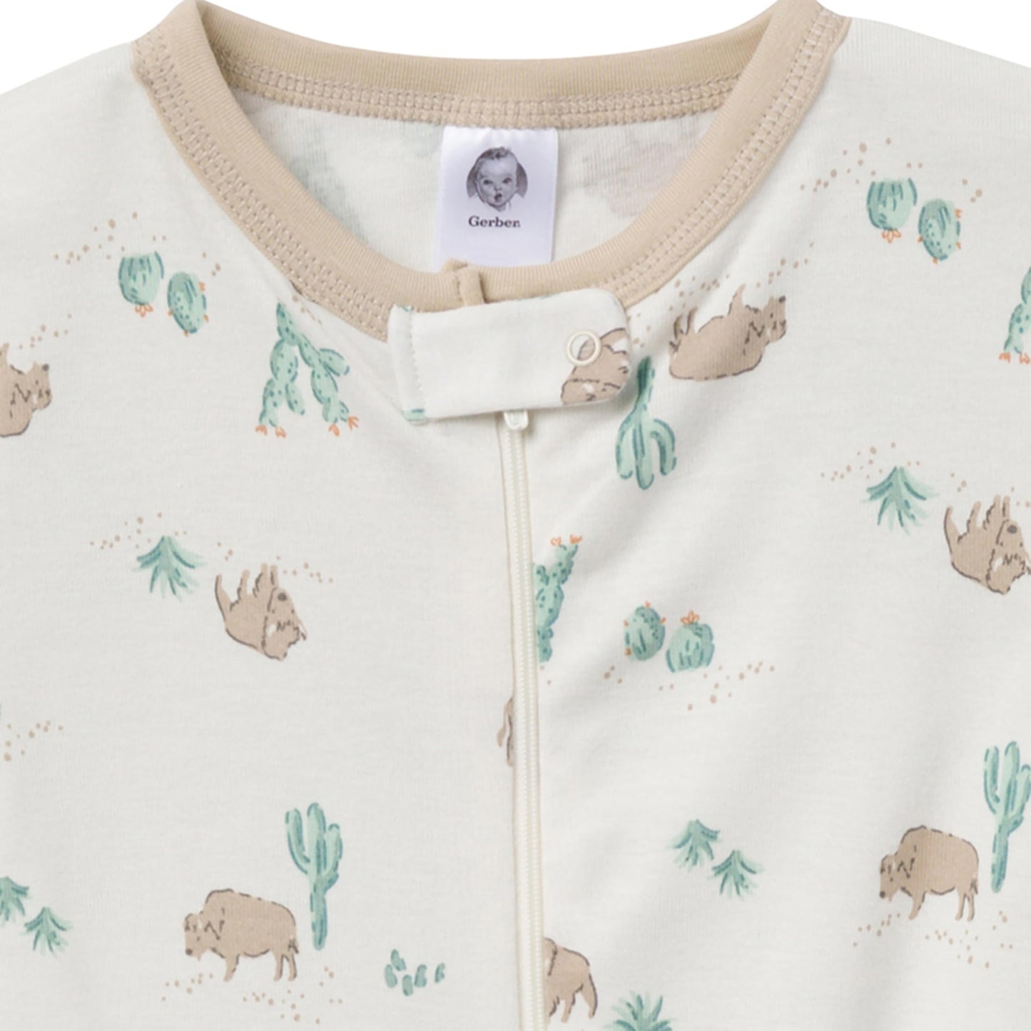 Gerber Baby-Boys 2-Pack Footed Pajamas, Desert Animals, 3-6 Months