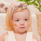Jollybows Baby Girl Headband Bows Nylon Head Wraps Newborn Hairbands Infant Toddler Hair Bow (5- Ginger Beige Small Daisy Print)