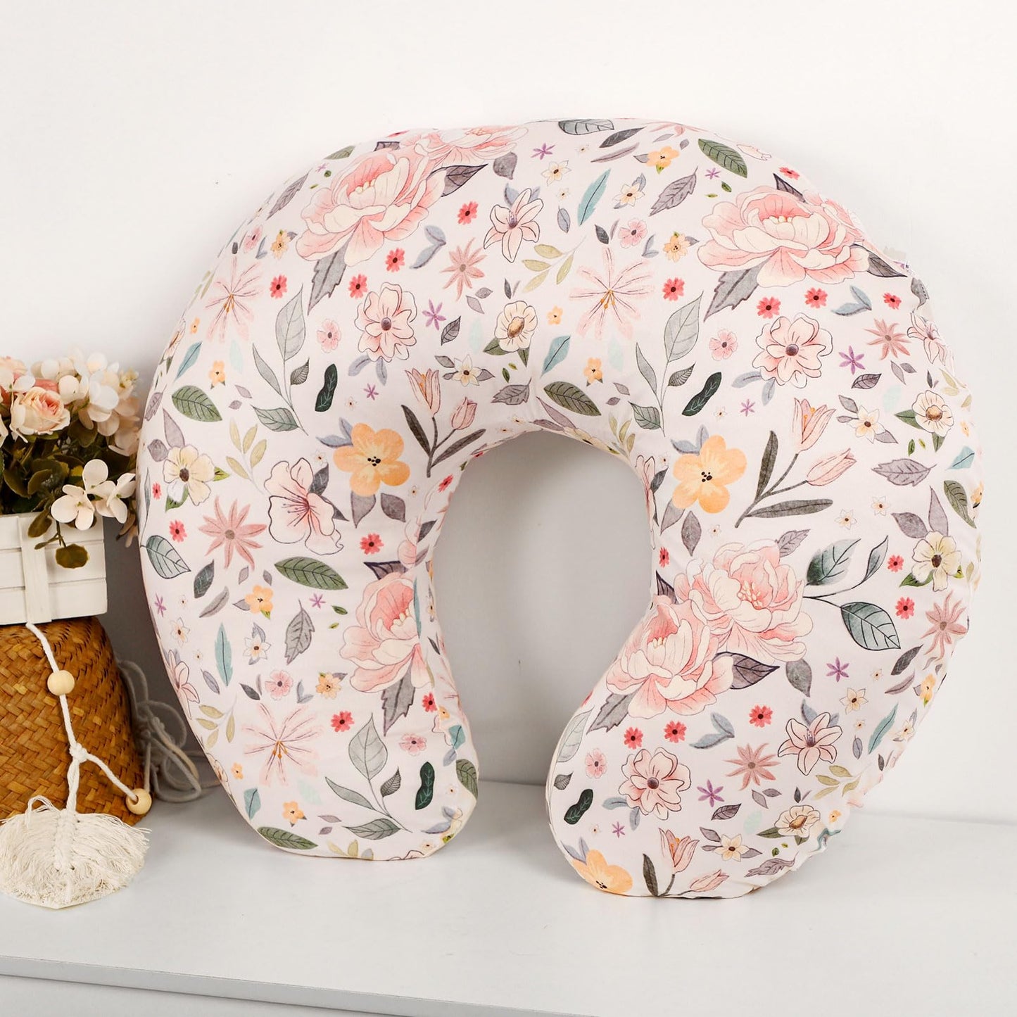 Baby Nursing Pillow Cover, Removeable Breastfeeding Pillow Slipcover, Nursing Pillow Case For Newborn Boys Girls, Soft Fabric Fi