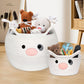 Baby Basket Toy Storage 2 Pack, Cow Woven Cotton Rope Storage Basket, Cute Toy Basket With Handle, Laundry Basket Organizer For