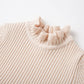 Simplee Kids Little Girls' Long Sleeve Girl Dresses And Rompers Ribbed Knit Sweater Dress Apricot For 6 Months