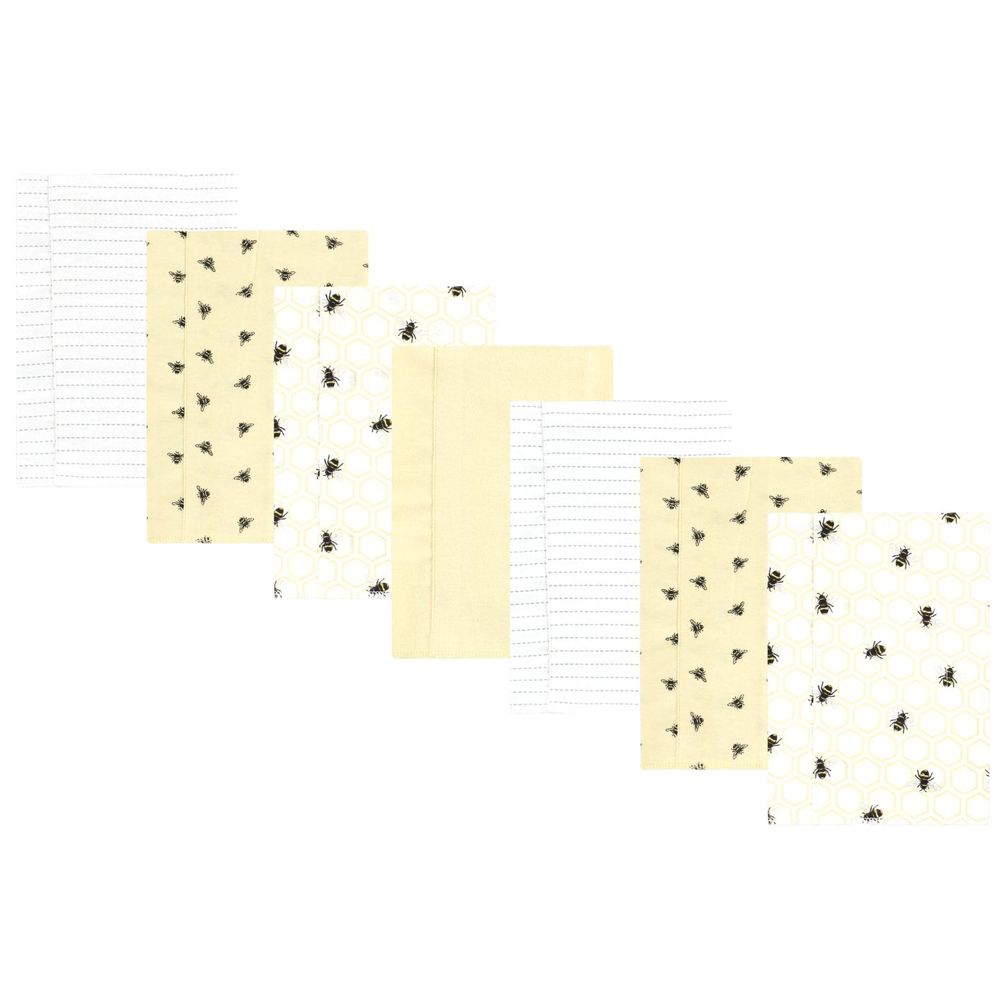 Hudson Baby Unisex Baby Flannel Burp Cloth 7Pk, Honey Bee, One Size