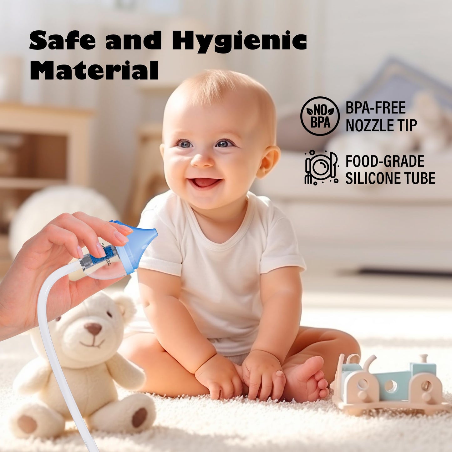 Electric Nasal Aspirator For Baby - Advanced Hospital Grade 10X Suction - Rechargeable Nose Sucker Snot Booger Cleaner For Newbo