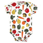 Touched By Nature Unisex Baby Organic Cotton Bodysuits, Happy Veggies, 12-18 Months
