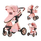 Aveainelle Baby Stroller 2 in 1 Baby Prams Pushchair Function, Foldable, Portable, Safe & Comfortable, for Infant Toddler Aged 0