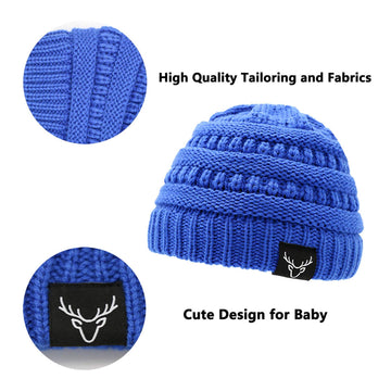 Sarfel Baby Beanies For Boys Baby Hats Winter Knit Baby Boy Hat Toddler Hats 3 Pack Black White & Light Grey & Black