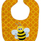 Carolines Treasures Bee on Quatrefoil Baby Bib, Orange, Large