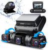 Pruveeo Dash Cam, 4 Channel Quad Camera Front, Left, Right And Rear, Front And Rear Inside, Gps, 256 Gb Max, D90