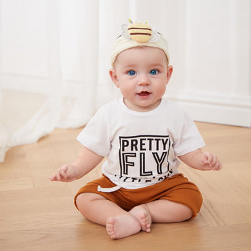 Toddler Baby Boy Summer Outfit Short Sleeve T Shirt Top Casual Shorts Set Infant Newborn Clothes 6 12 18 24 Month 2T (Little Fly
