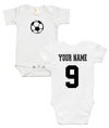 Rapunzie Baby Bodysuit - Custom Personalized Soccer Ball With Your Name And Number (0-3 Months)