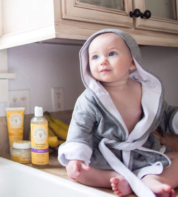 Burt'S Bees Baby Infant Hooded Robe Organic Knit Terry Unisex Bathrobe, Newborn Bath Essentials, Unisex Boys And Girls, Size 0-9