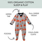 Honestbaby Baby Celebration Sleep & Play Footed One-Piece Pajama Sleeper 100% Organic Cotton, Pippi Long Pumpkin, 6-9 Months