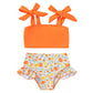 Younger Tree Toddler Girls Two Pieces Swimsuit Color Block Stripe Swimwear Summer Beach Bathing Suit 18M-5T(Yellow 5-6T)