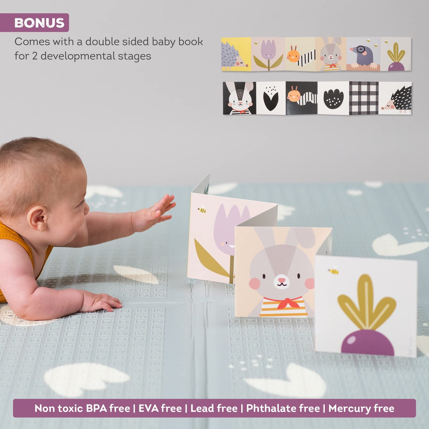 Taf Toys Taf13085 Urban Garden Extra-Large Cushioned Folded Play 200 X 150Cm Baby Mat For Floor. Foldable Babies & Toddlers. Wat