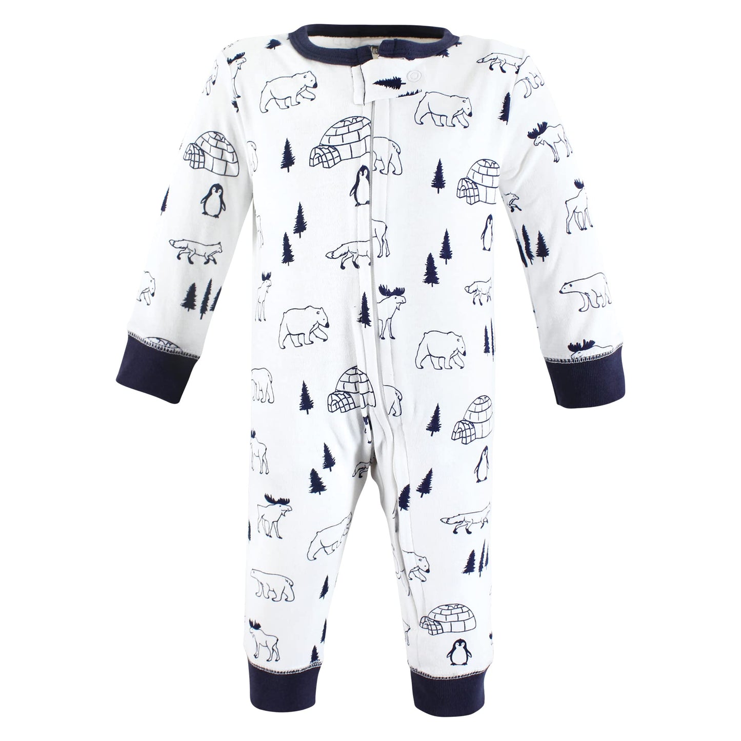 Hudson Baby Unisex Baby Cotton Sleep And Play, Winter Animals, 0-3 Months