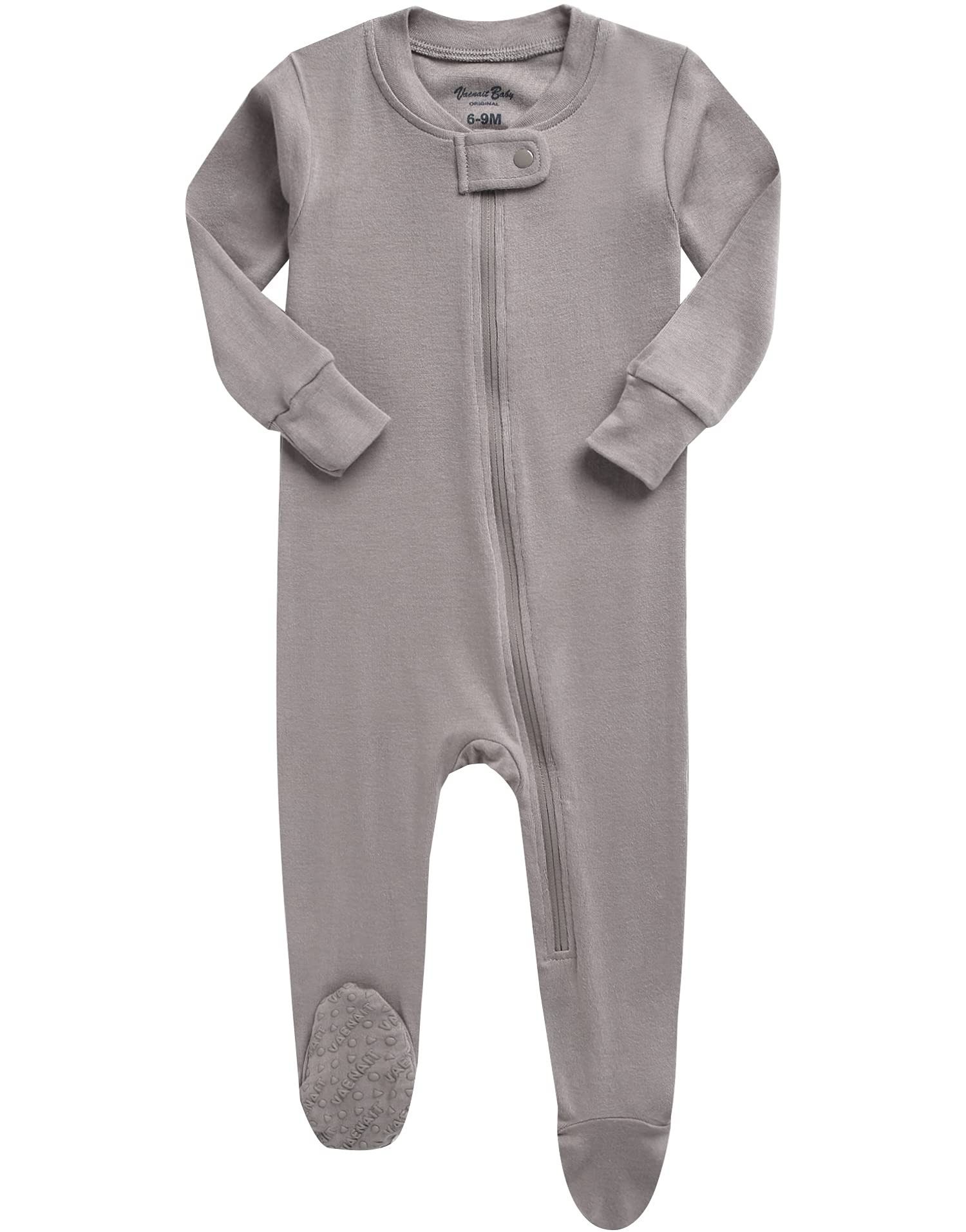 Vaenait Baby Toddler Boys Girls Solid Footie Pajama Cozy Modal Beige 3-6M