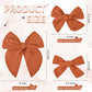 Deeka 4 Pcs Burnt Orange Cotton Linen Hair Bows 3 Styles 5' & 4' Handmade Hair Bow Set For Toddler Girls Alligator Hair Clips