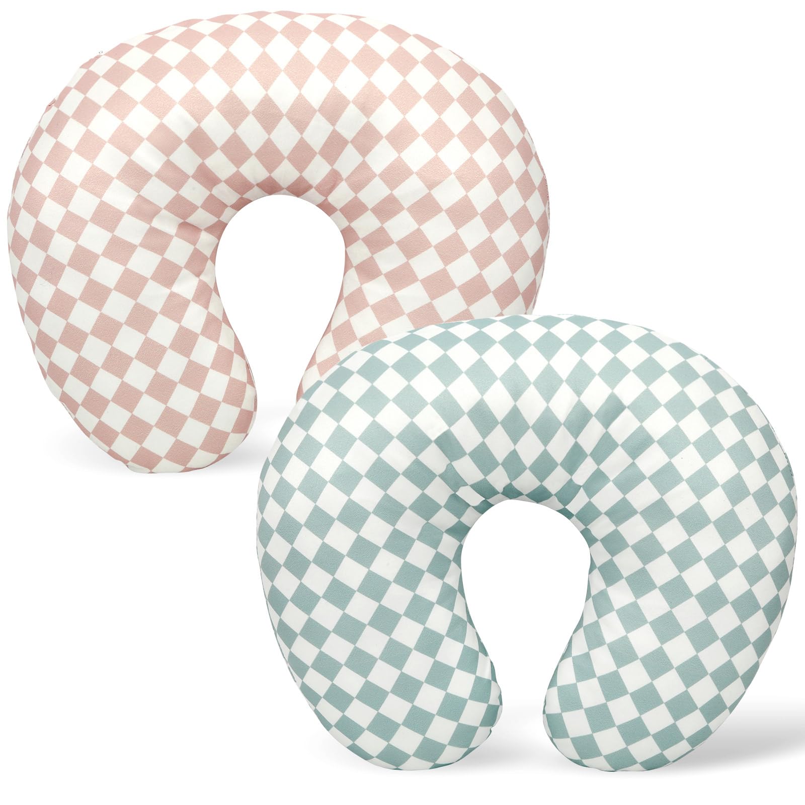FEBSNOW 2 Pack Baby Nursing Pillow Cover, Stretchy Soft Cotton Nursing Cover for Breastfeeding Pillow Removable Comfortable Baby