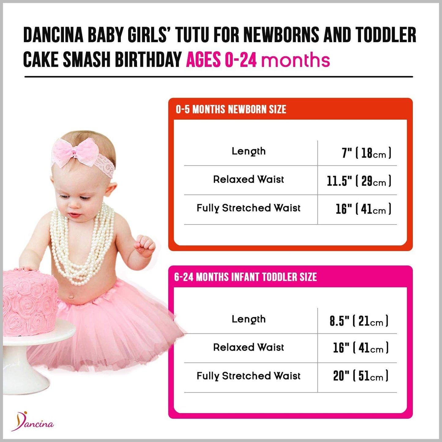 Dancina Baby Girl Tutu Ages 6-24 Months Black