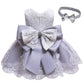 Little Girls Christmas Embroidery Lace Dresses Princess Easter Halloween Wedding Formal Event Dress(Gray,120)