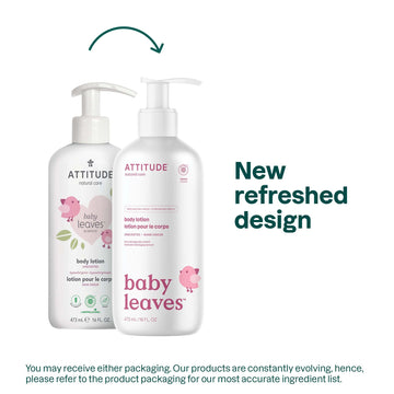 Attitude Baby Lotion, Ewg Verified Moisturizer, Dermatologically Tested Moisturizing Cream, Vegan And Cruelty-Free, Unscented, 1