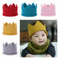 Baby Crown Hat Boys Girls Knit Headband Birthday Party Warm Crochet Beanie For Toddler Child Ptk20 (Red)