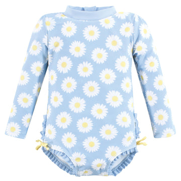 Hudson Baby Baby Girl'S Toddler Swimsuit, Blue Daisy