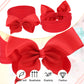 Hoteam 50 Pcs Baby Girls Large Bows Headbands 6.3 Inch Soft Wide Turban Baby Headbands Elastic Nylon Hairbands Hair Accessories