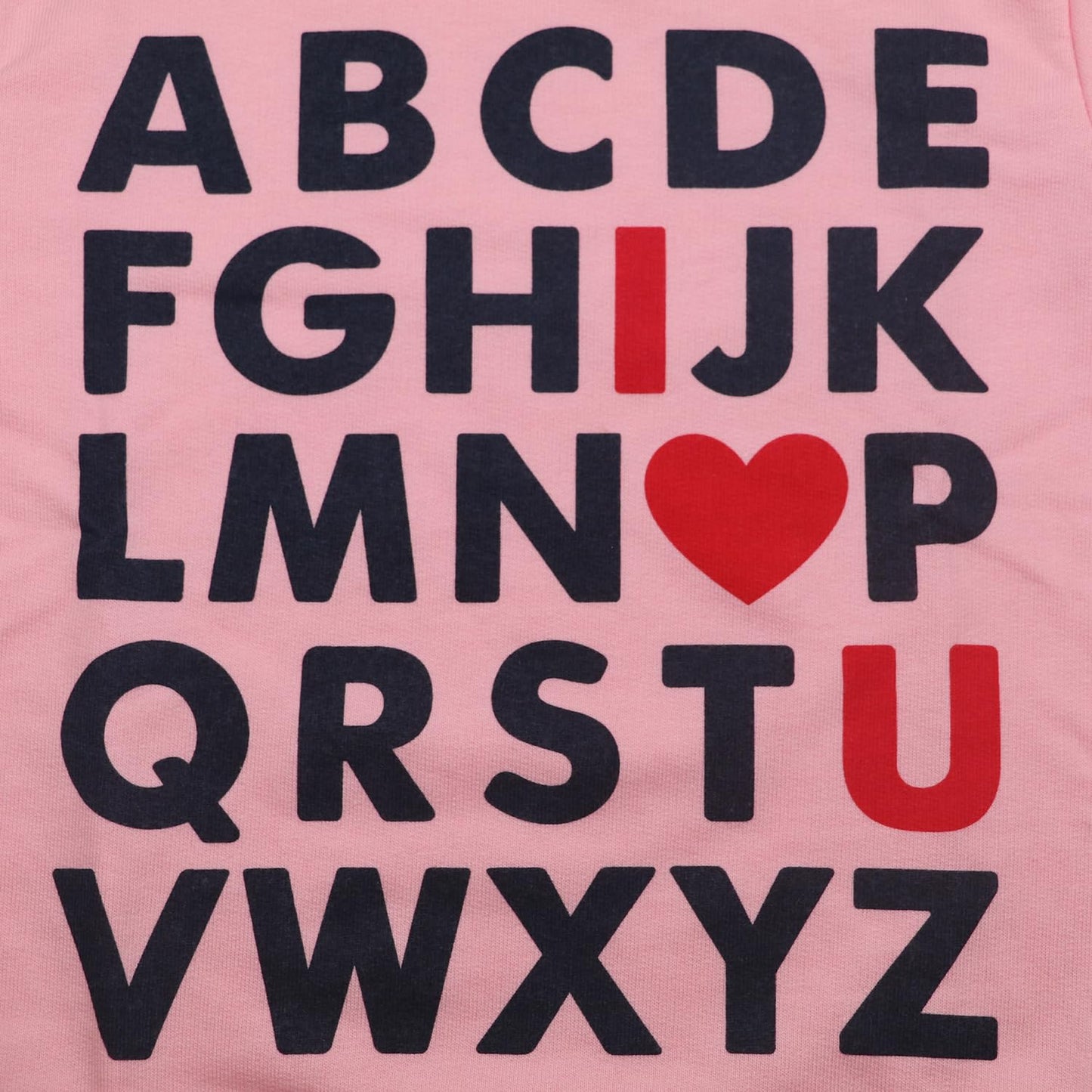 Mujoqe Abc I Love U Baby Girls Sweatshirt Toddler Valentines Day Outfit Kids Heart Print Long Sleeve Shirts Tops 4T