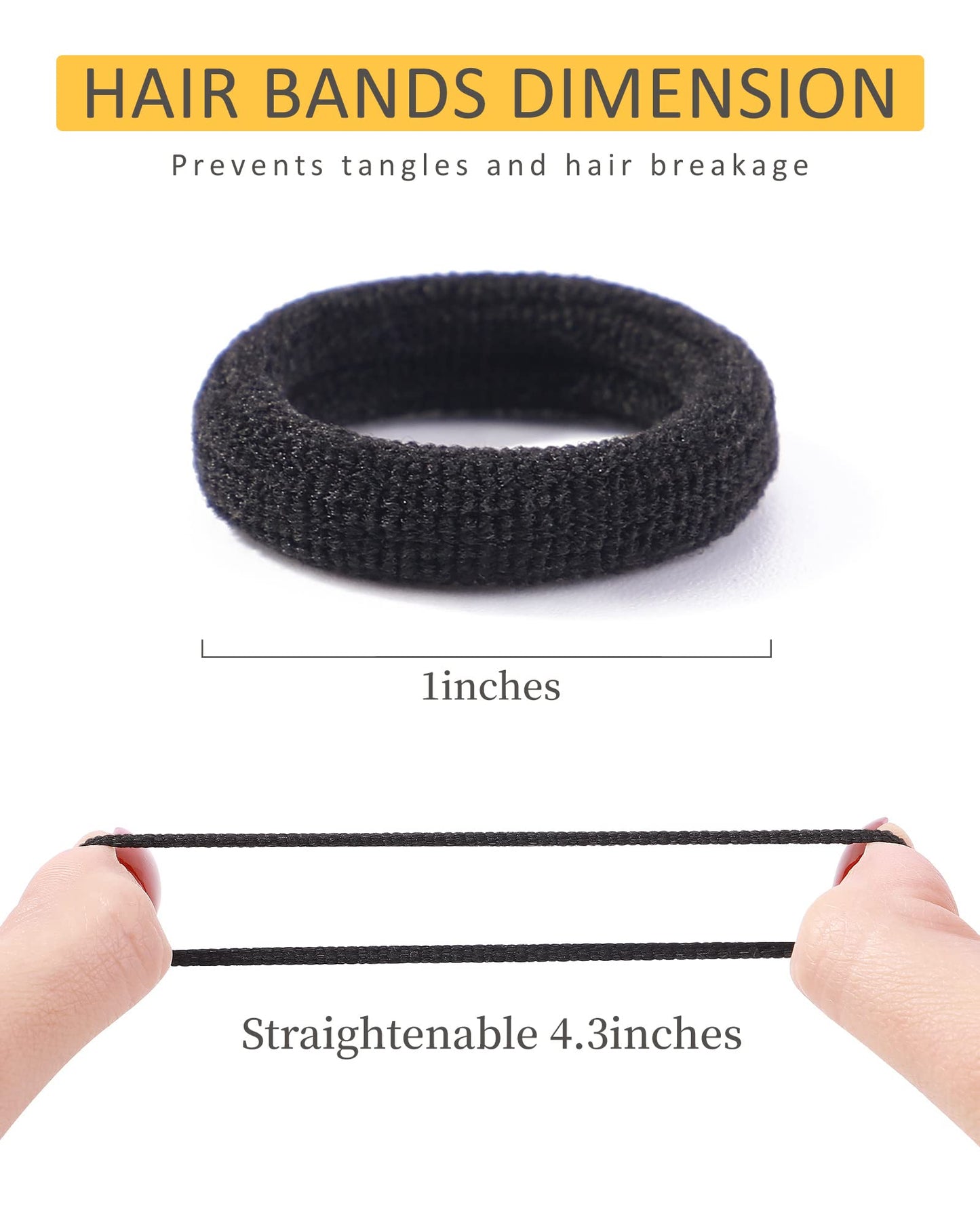 Jollybows 300Pcs Baby Hair Ties Girls Elastic Hair Accessories Small Nylon Hair Bands For Toddler Infant Ponytail Holders 1' Bl