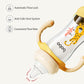 Yohkoh Natural Glass Baby Bottle With Natural Response Nipple, Wide Neck Baby Bottles With Handle, Newborn Anti-Colic Baby Bottl
