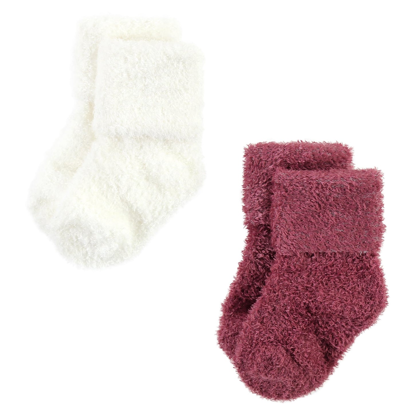 Hudson Baby Unisex Baby Cotton Rich Newborn And Terry Socks, Solid Wild Rose Pink, 6-12 Months