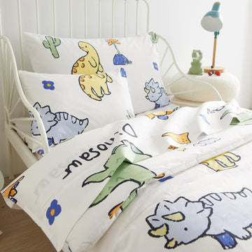 Pinkmemory Dinosaur Toddler Bedding Set For Big Boys Girls 5 Piece Cute Dinosaur Toddler Bedding Comforter Set Kids Crib Bedding