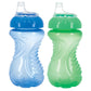 Nuby 2 Piece No Spill Easy Grip Trainer Cup 10 Oz, Blue/Red