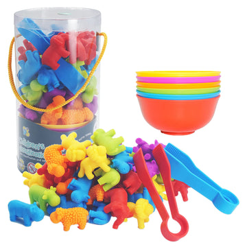 ABCaptain Counting Animals Toy Matching Sorting Game, Color Classification and Sensory Training Preschool Educational Learning T