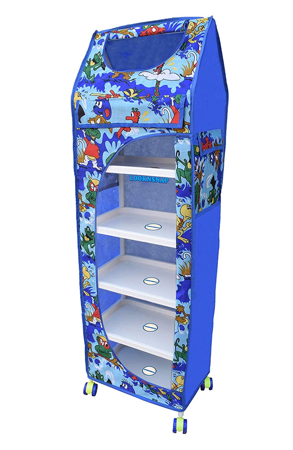 Looknsnap Plastic Baby Wardrobe Multipurpose 6 Shelve, (Unbreakable Material)  Blue