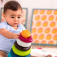 B. toys - Stacking Rings - Textured Ring Stacker for Babies - Early Development Toys - 100% Non - Toxic - Fun & Educational - Gr
