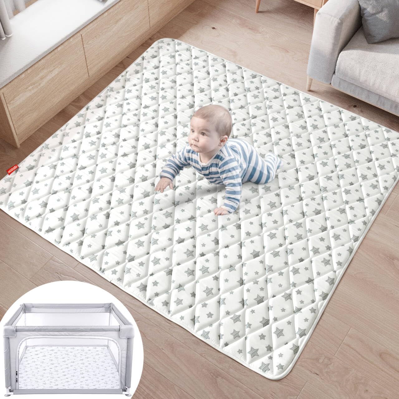 Premium Foam Baby Play Mat, 50''X50'' Playpen Mat, One-Piece Crawling – Cutebaby WBCBBB0CGCF7H7N